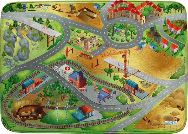 ACHOKA® Ultrasoft Spielteppich Stadt, 100 X 150 Cm 1