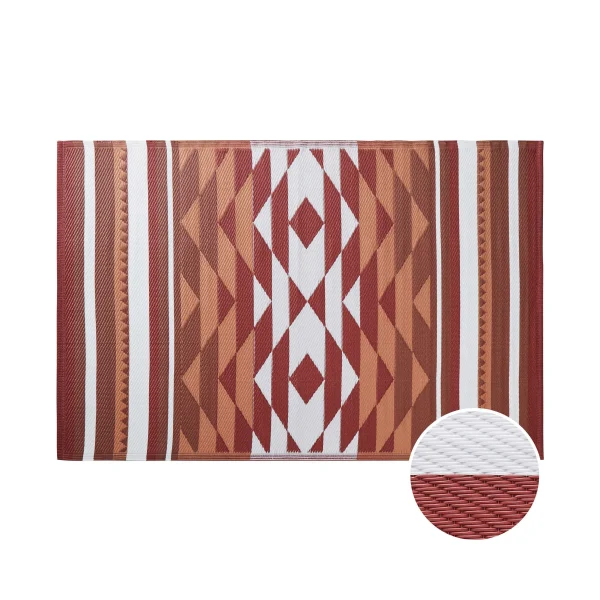 Butlers In- & Outdoor-Teppich Ikat L 180 X B 118cm COLOUR CLASH In Bunt 1