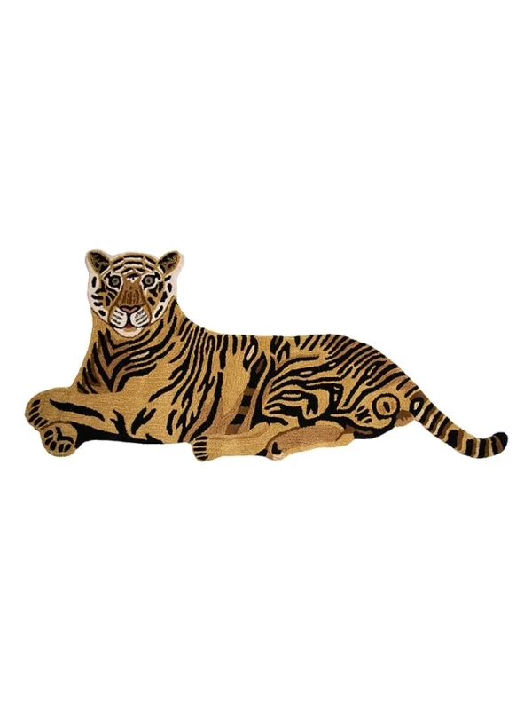 Clayre & Eef Woll-Teppich “Tiger” In Hellbraun/ Schwarz – (B)183 X (H)76 Cm 1