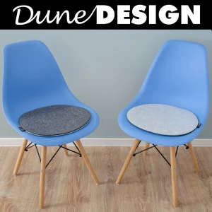 Dunedesign 2er Set Filz Stuhlkissen 40x37cm In Grau 17