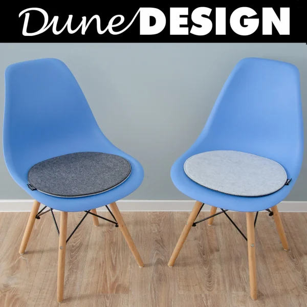 Dunedesign 2er Set Filz Stuhlkissen 40x37cm In Grau 5