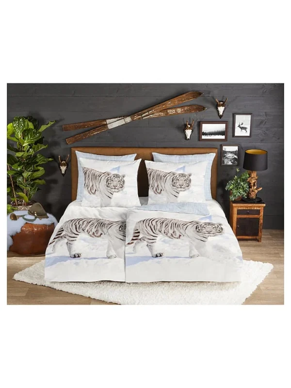 GOOD MORNING Flanell-Bettwäsche-Set “Tigris” In Creme 5