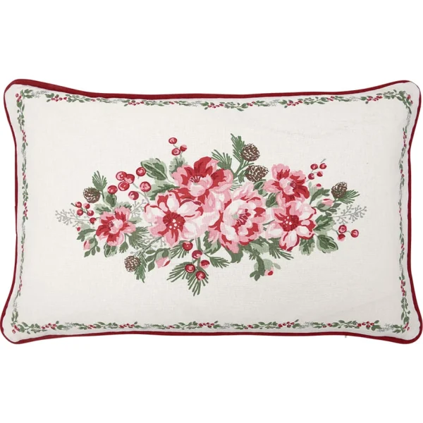 Greengate Kissen CHARLINE 30×50 Weiß Mit Blumen 1