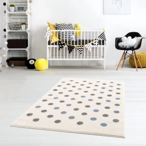 Happy Rugs Kinderteppich CONFETTI Creme/blau-silbergrau 15