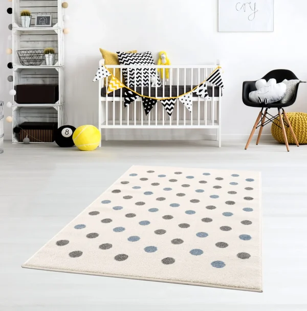 Happy Rugs Kinderteppich CONFETTI Creme/blau-silbergrau 6