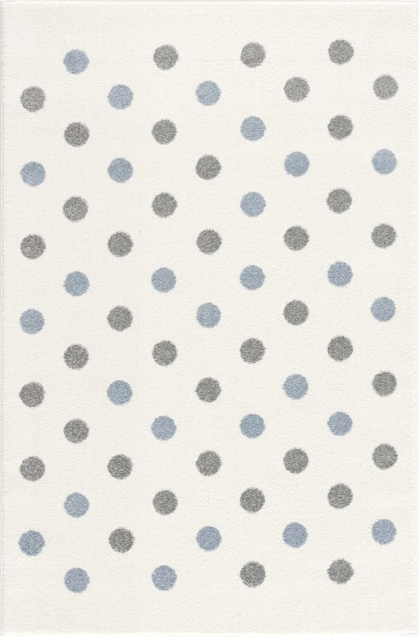 Happy Rugs Kinderteppich CONFETTI Creme/blau-silbergrau 1