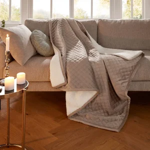 HomeLiving Kuscheldecke “Edel-Look” 1400×1600 In Taupe 8