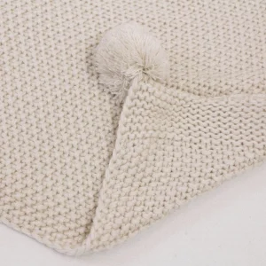 HomeLiving Kuscheldecke “Pompon” 1300×1600 In Beige 12