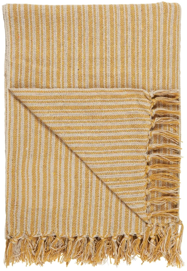 Ib Laursen Plaid Gelb Creme STREIFEN 130×160 1