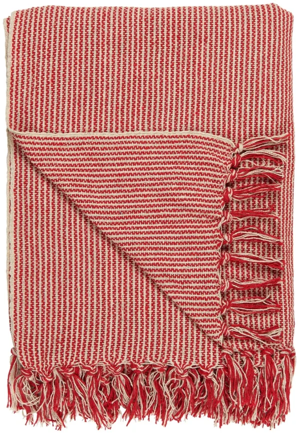 Ib Laursen Plaid Rot Creme STREIFEN 130×160 1