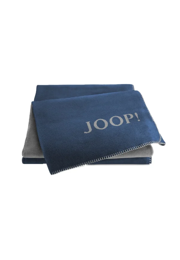 JOOP! Wohndecke Melange-Doubleface In Navy-Silber 1