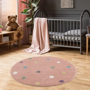 Livone Kinderteppich WHEEL Rund In Rosa/multi 15