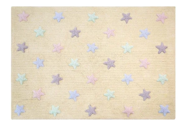 Lorena Canals Teppich “Tricolor Stars” In Mehrfarbig – 120×160 Cm 1