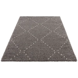 Mint Rugs Hochflor Teppich Basay Dunkelgrau/creme 8