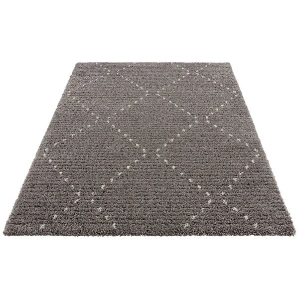 Mint Rugs Hochflor Teppich Basay Dunkelgrau/creme 3