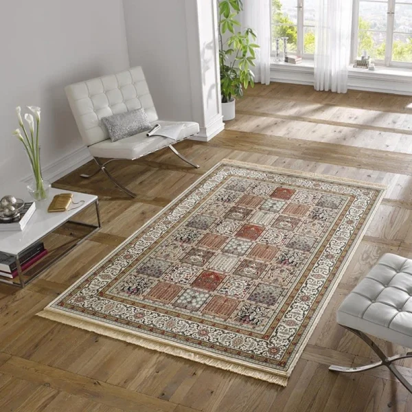 Mint Rugs Viskose Teppich Fransen Precious Creme Rot 3