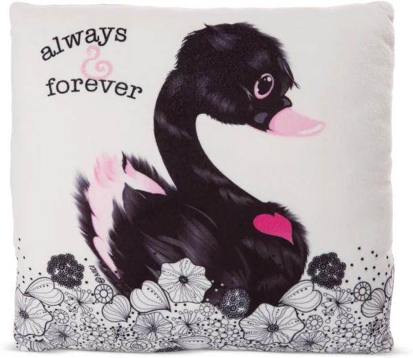 Nici Kissen Love Schwan GREEN, Schwarz, Ca. 30 X 30 Cm (48276) 1