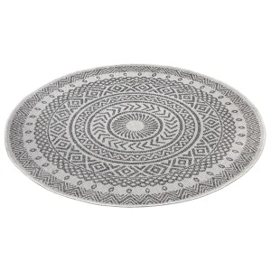 Northrugs In- & Outdoor Teppich Giro Anthrazit Creme, 160 Cm Rund 11