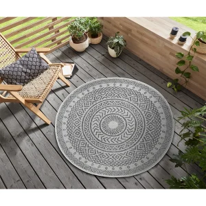 Northrugs In- & Outdoor Teppich Giro Anthrazit Creme, 160 Cm Rund 17