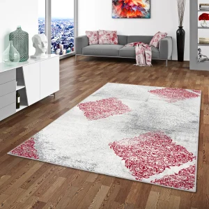 Pergamon Designer Teppich Samba Modern Karo In Rot 15