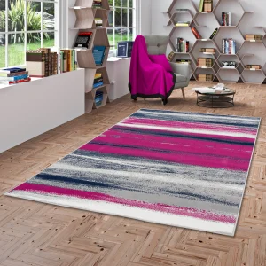 Pergamon Designer Teppich Samba Stripes In Pink Grau 15