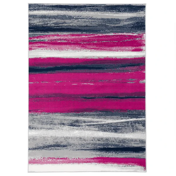 Pergamon Designer Teppich Samba Stripes In Pink Grau 1