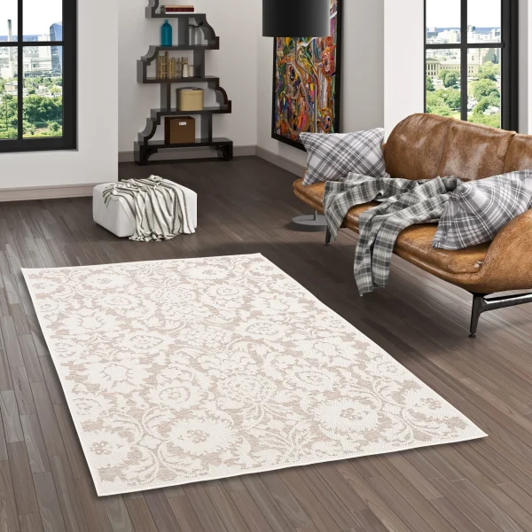 Pergamon In & Outdoor Teppich Flachgewebe Ottawa Barock In Beige 7