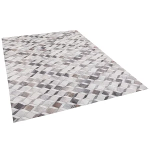 Pergamon Kunstfaser Patchwork Tierfell 3D Optik In Grau Beige 9