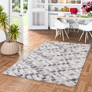 Pergamon Kunstfaser Patchwork Tierfell 3D Optik In Grau Beige 15