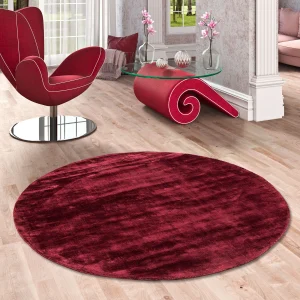 Pergamon Luxus Designer Teppich Roma Rund In Weinrot 12