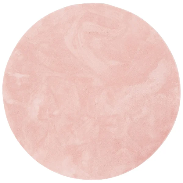 Pergamon Luxus Super Soft Fellteppich Pearl Rund In Rosa 1