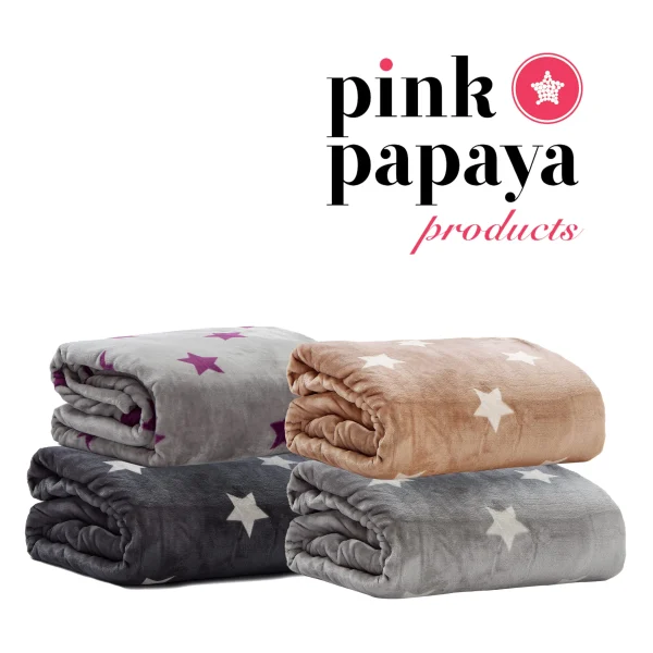 Pink Papaya Kuscheldecke ” Snug Me Supersoft Stars ” In Grau/lila 5