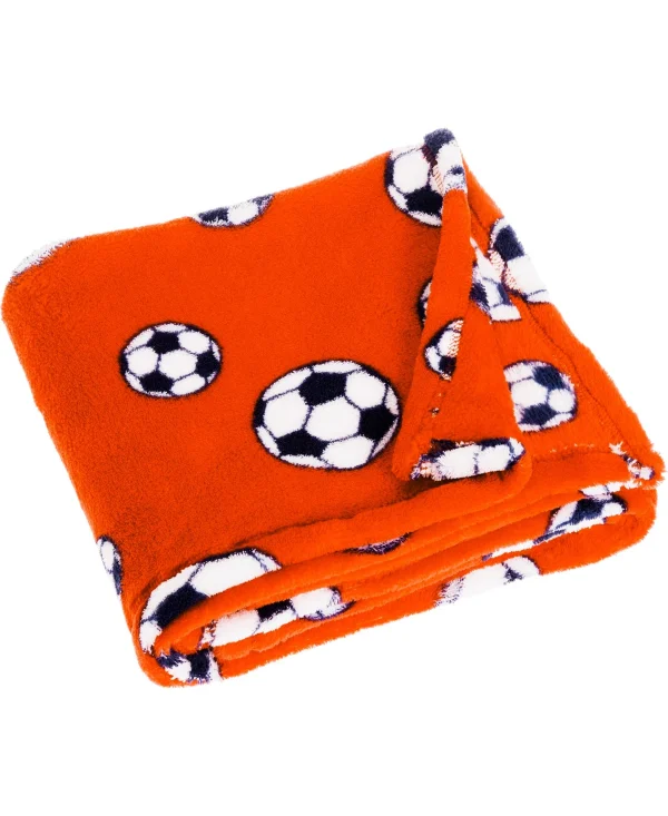 Playshoes Fleece-Decke Fußball In Orange 1