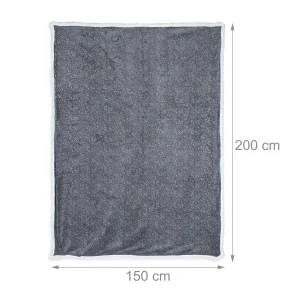 Relaxdays 1x Kuscheldecke In Grau/ Weiß – (B)150 X (T)200 Cm 15