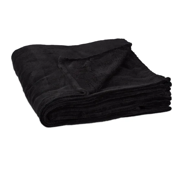 Relaxdays 1x Kuscheldecke In Schwarz – (B)150 X (T)200 Cm 1