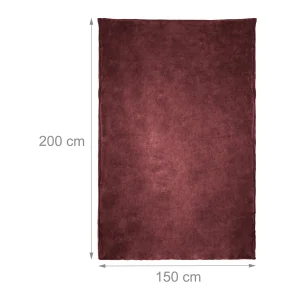 Relaxdays 2x Kuscheldecke In Bordeaux – (B)150 X (T)200 Cm 10