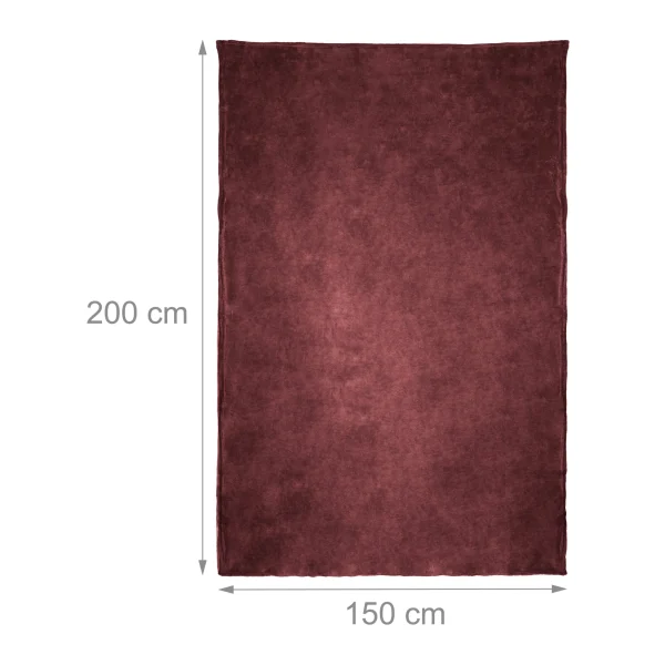 Relaxdays 2x Kuscheldecke In Bordeaux – (B)150 X (T)200 Cm 4