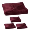 Relaxdays 4x Kuscheldecke In Bordeaux – (B)200 X (T)220 Cm 5