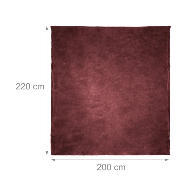 Relaxdays 4x Kuscheldecke In Bordeaux – (B)200 X (T)220 Cm 4