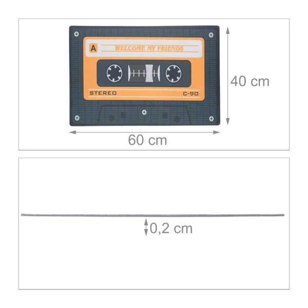 Relaxdays Fußmatte Retro In Schwarz/Orange – (B)60 X (L)40 Cm 5