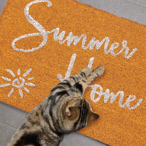 Relaxdays Kokos-Fußmatte “Summer Home” In Orange/ Weiß – (B)60 X (T)40 Cm 6