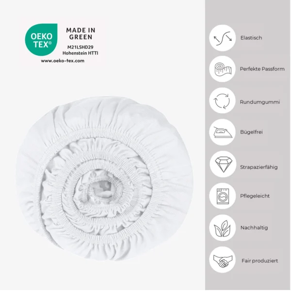 Schiesser Spannbettlaken Elli Für Hohe Matratzen Und Boxspringbetten In Schneeweiß 3