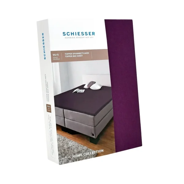 Schiesser Topper-Spannbettlaken In Aubergine 3