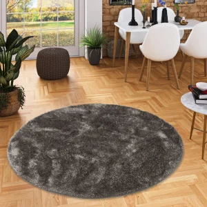 Snapstyle Hochflor Shaggy Teppich Feeling Mix Rund In Silber 15