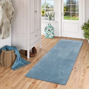 Snapstyle Hochflor Velours Läufer Teppich Luna In Blau 15