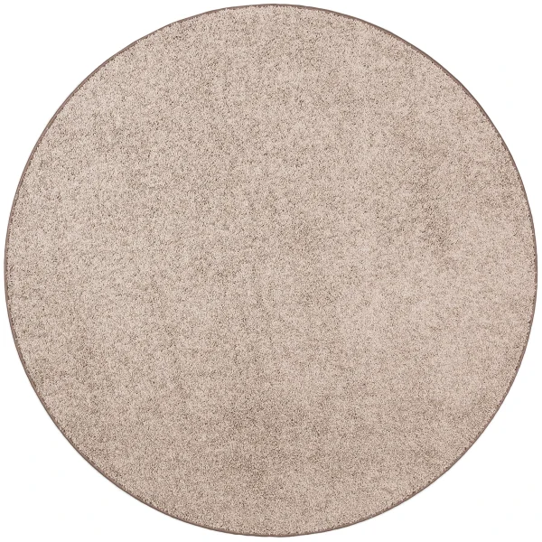 Snapstyle Hochflor Velours Teppich Mona Rund In Taupe 1