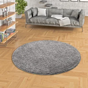 Snapstyle Luxus Hochflor Langflor Teppich Milano Rund In Grijs 15