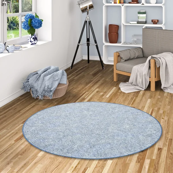 Snapstyle Schlingenteppich Memory Meliert Rund In Blau 5