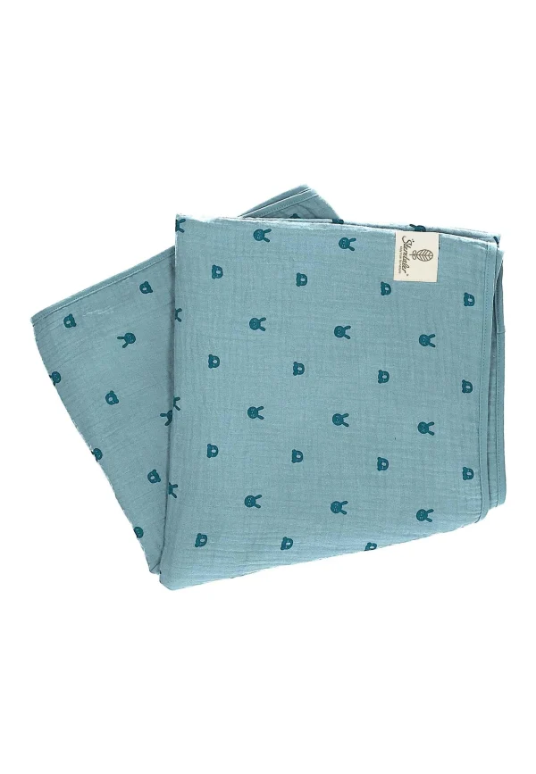 Sterntaler Babydecke Musselin Kinni Und Kalla In Blau Melange 4