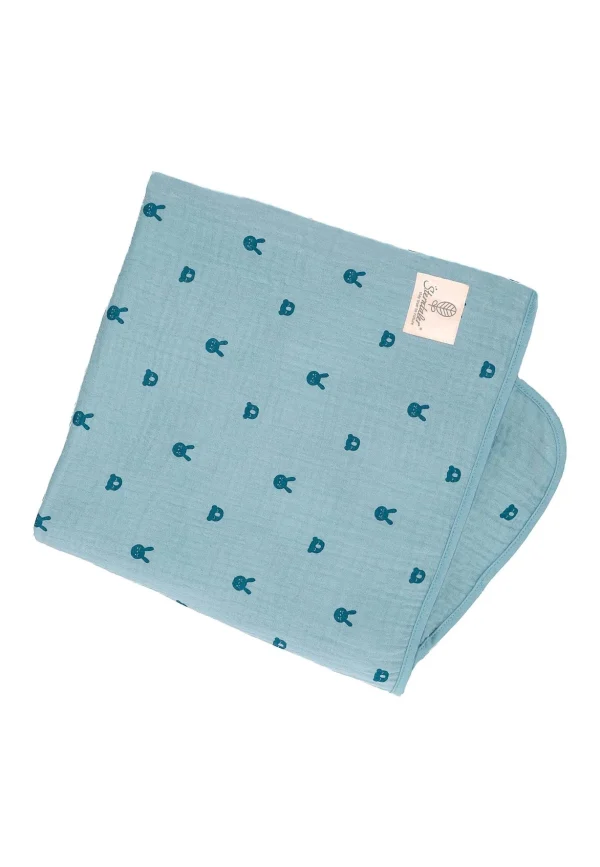 Sterntaler Babydecke Musselin Kinni Und Kalla In Blau Melange 1